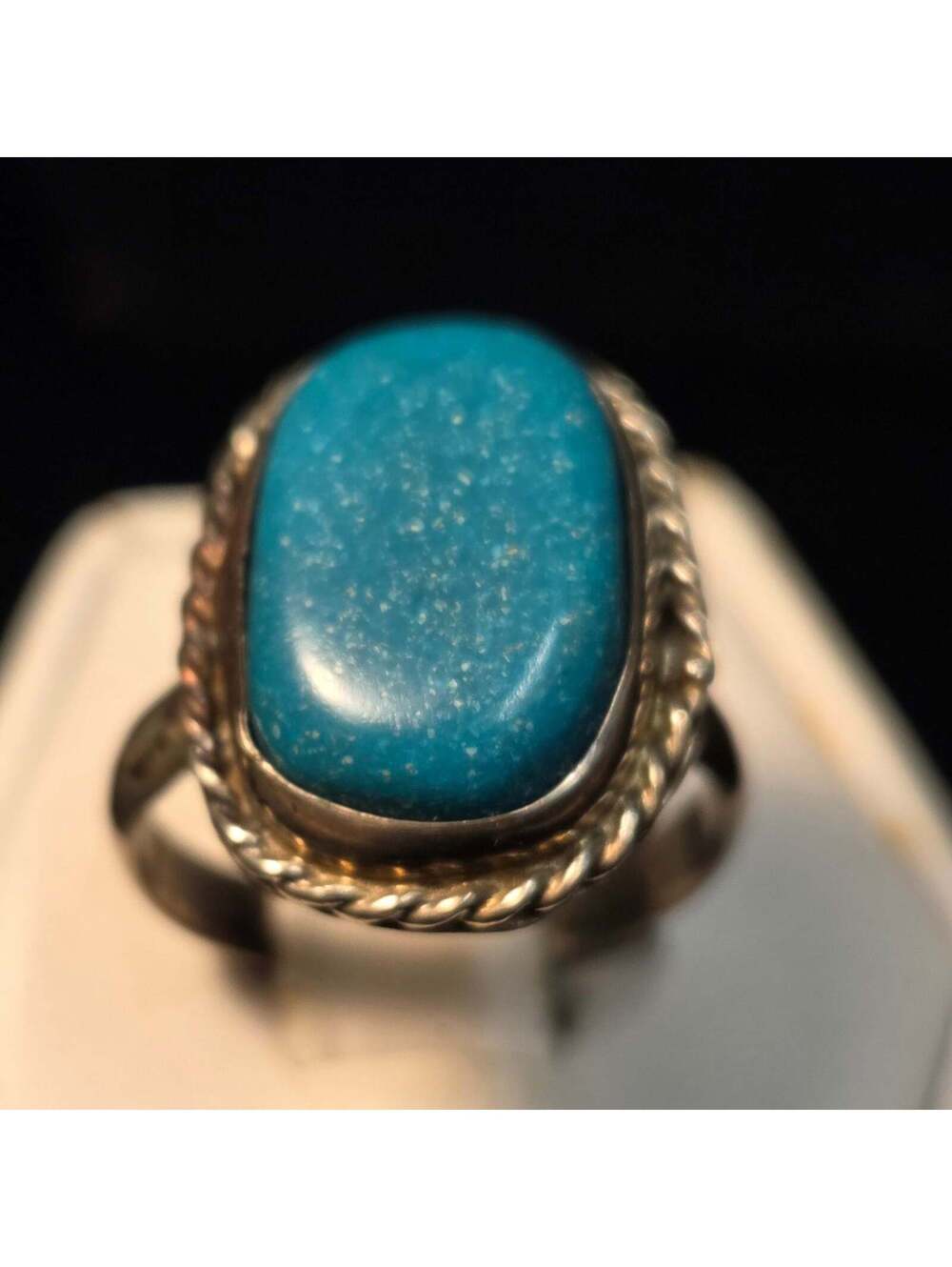 Southwestern Style Sterling Silver Ring sz 7.5